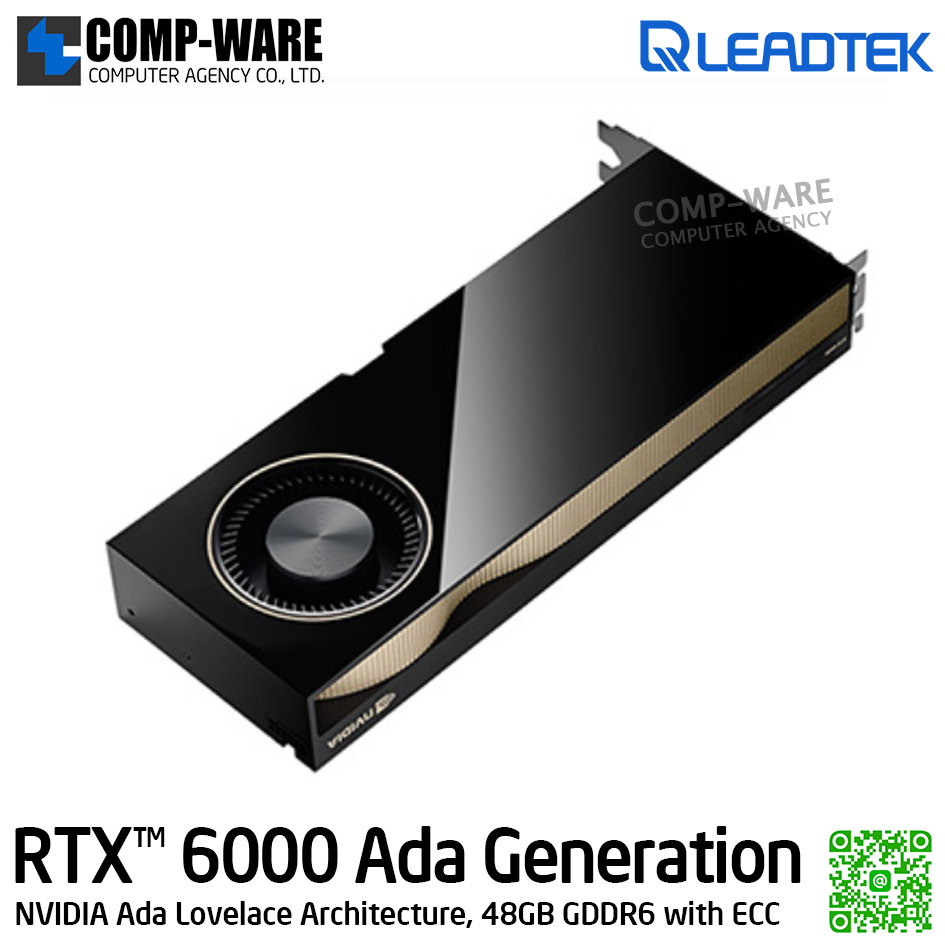 Leadtek NVIDIA RTX 6000 Ada Generation (48GB GDDR6 Memory with ECC) Workstation Graphics Card / 3Y Warranty