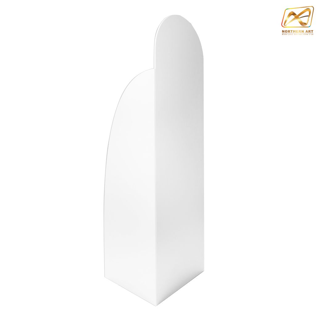 ชั้นวางสินค้าพลาสวูด 4 ชั้น ขนาด (W)45 x (W)40 x (W)150 ซม. พร้อมงานพิมพ์ พลาสวูดหนา 8 มม.