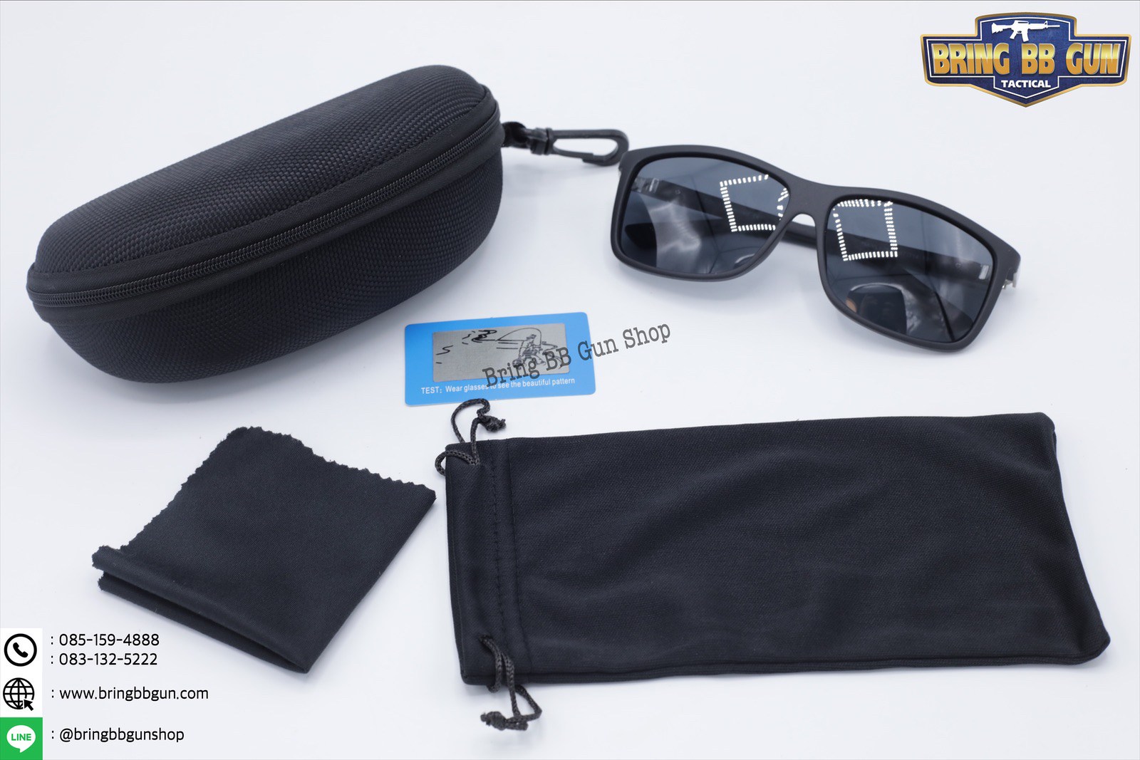 แว่นกันแดด เลนส์ Polarized (เลนส์โพลาไรซ์) รุ่น ทรงกรอบสี่เหลี่ยม