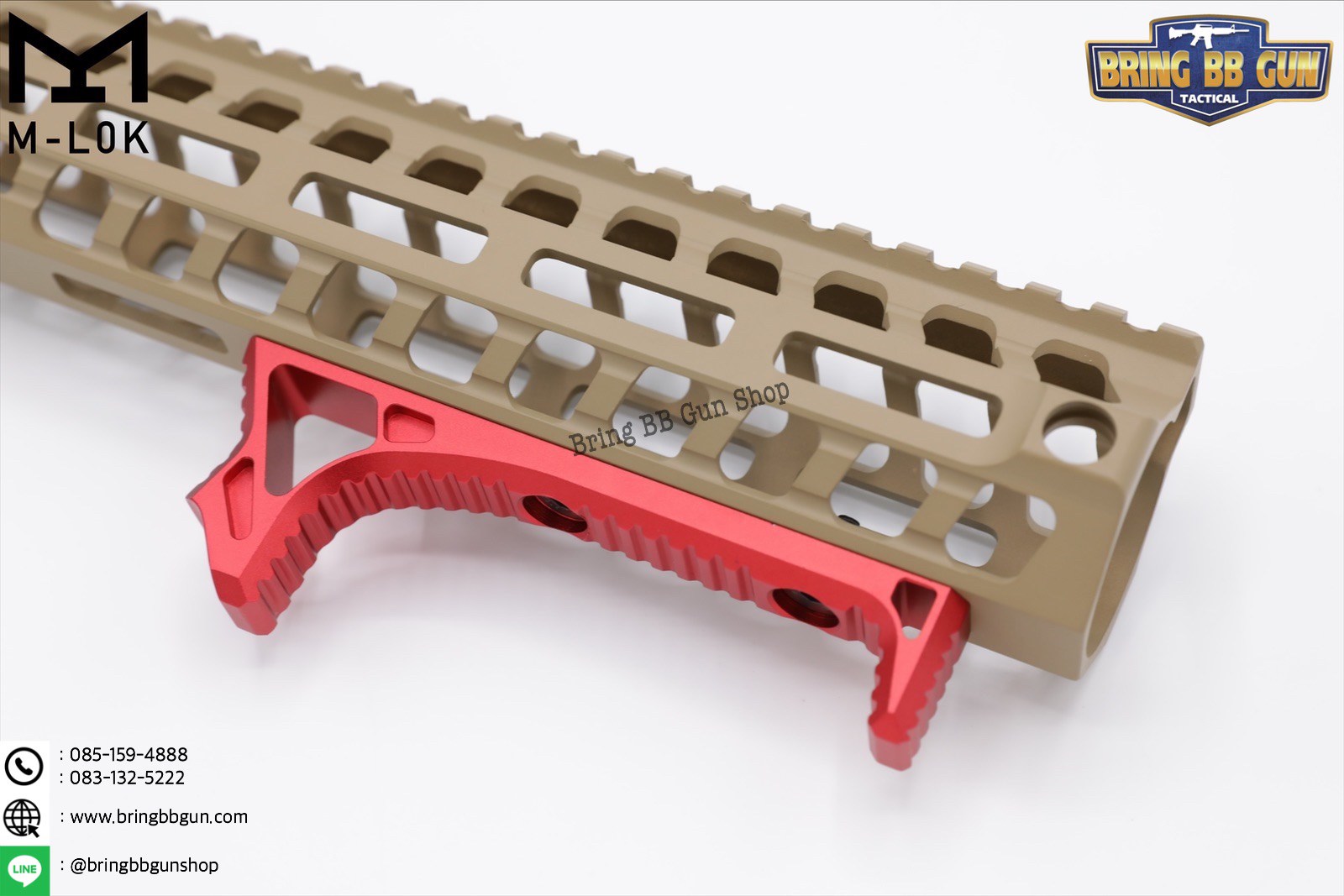 กริ๊ปมือหน้า ยี่ห้อ Castellan รุ่น Curve Foregrip CNC M-Lok (ใช้ได้กับชุดหน้าระบบราง M-Lock เท่านั้น)