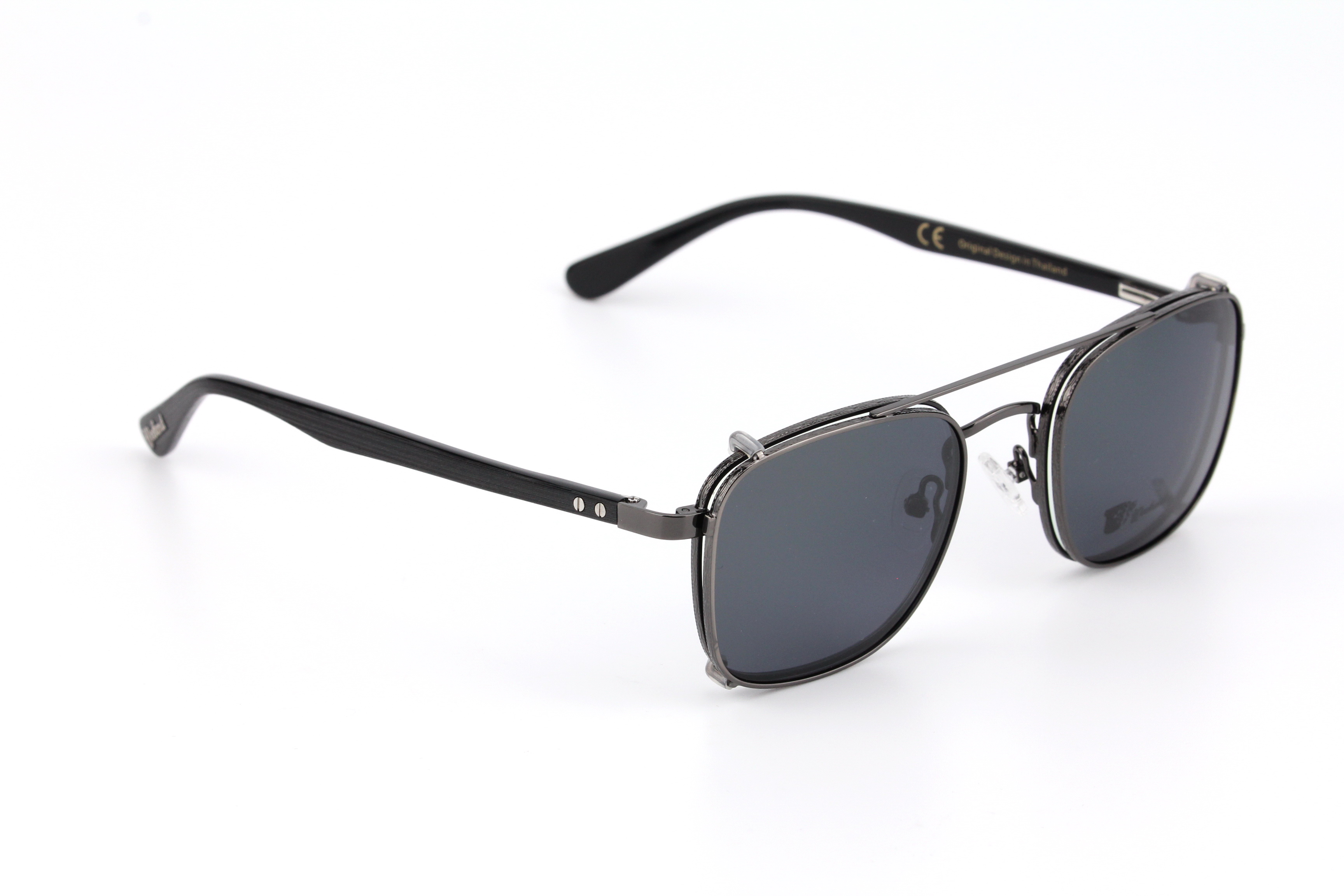 กรอบแว่นสายตาพร้อมคลิปกันแดด Weekend Square Gunmetal