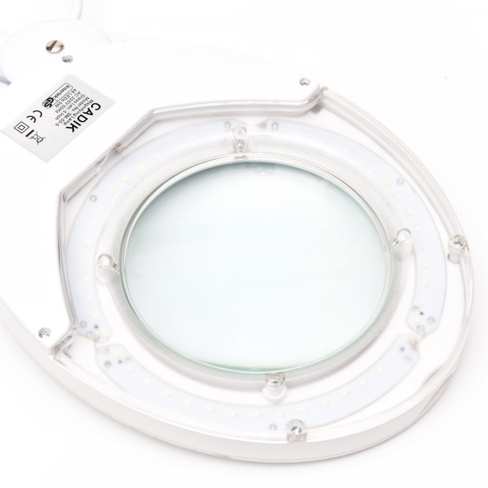 Cadik โคมไฟLEDแว่นขยาย 5D (2.25เท่า) เลนส์กระจก 5นิ้ว 700ลูเมน แบบหนีบโต๊ะ รุ่น SM-50-5