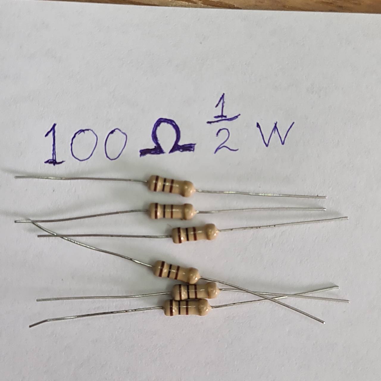 0000665 R 100 Ω 1/2 W อาร์ 100 โอห์ม 100 โอม ตัวต้านทาน รีชีสเตอร์ Resistor 20 ตัว