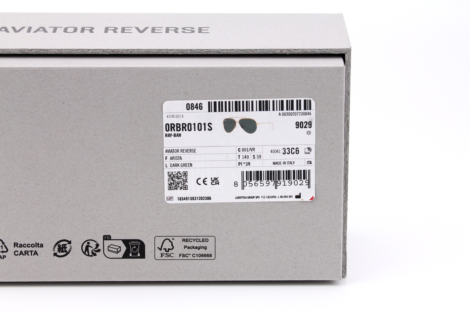 RayBan Aviator Reverse RBR0101S 001/VR