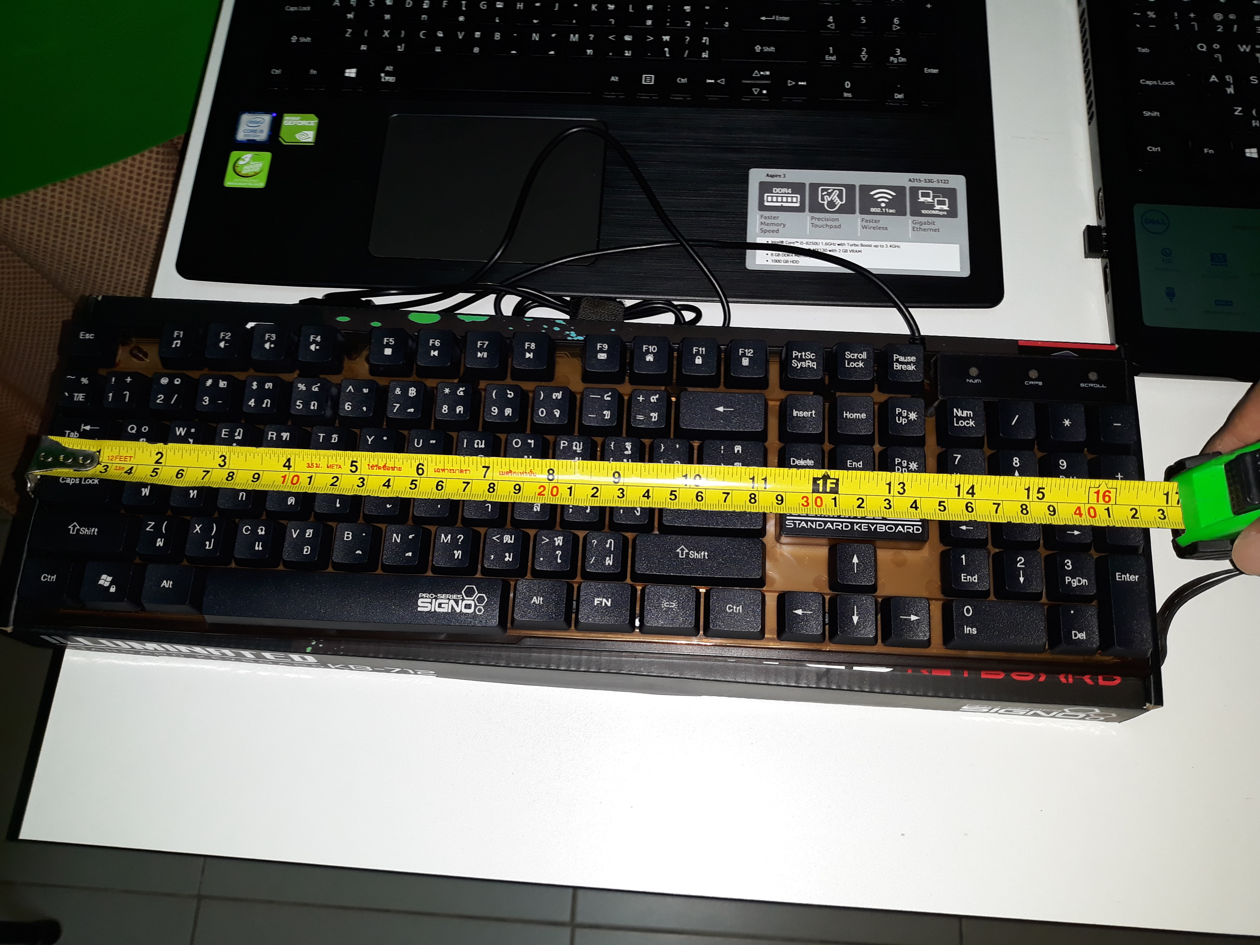 คีย์บอร์ดคอมพิวเตอร์มีไฟ LED USB แป้นไทย อังกฤษ เปิดปิดไฟได้ Signo