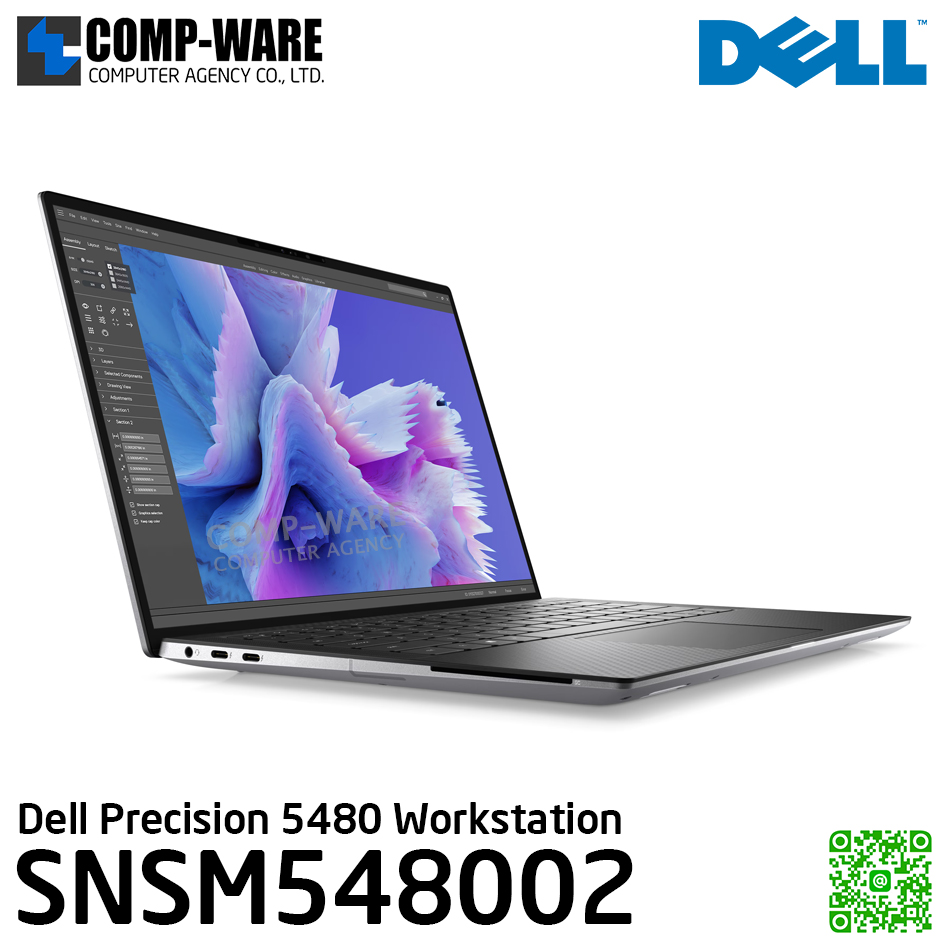 Dell Precision M5480 (SNSM548002) - Intel Core i7-13800H vPro (14core) / 32GB DDR5 / 512GB SSD M.2 / NVIDIA RTX A1000 6GB / 14" FHD+Non-touch, 1920x1200 / Windows 11 Pro / 3Yr Pro Support + 3yr battery