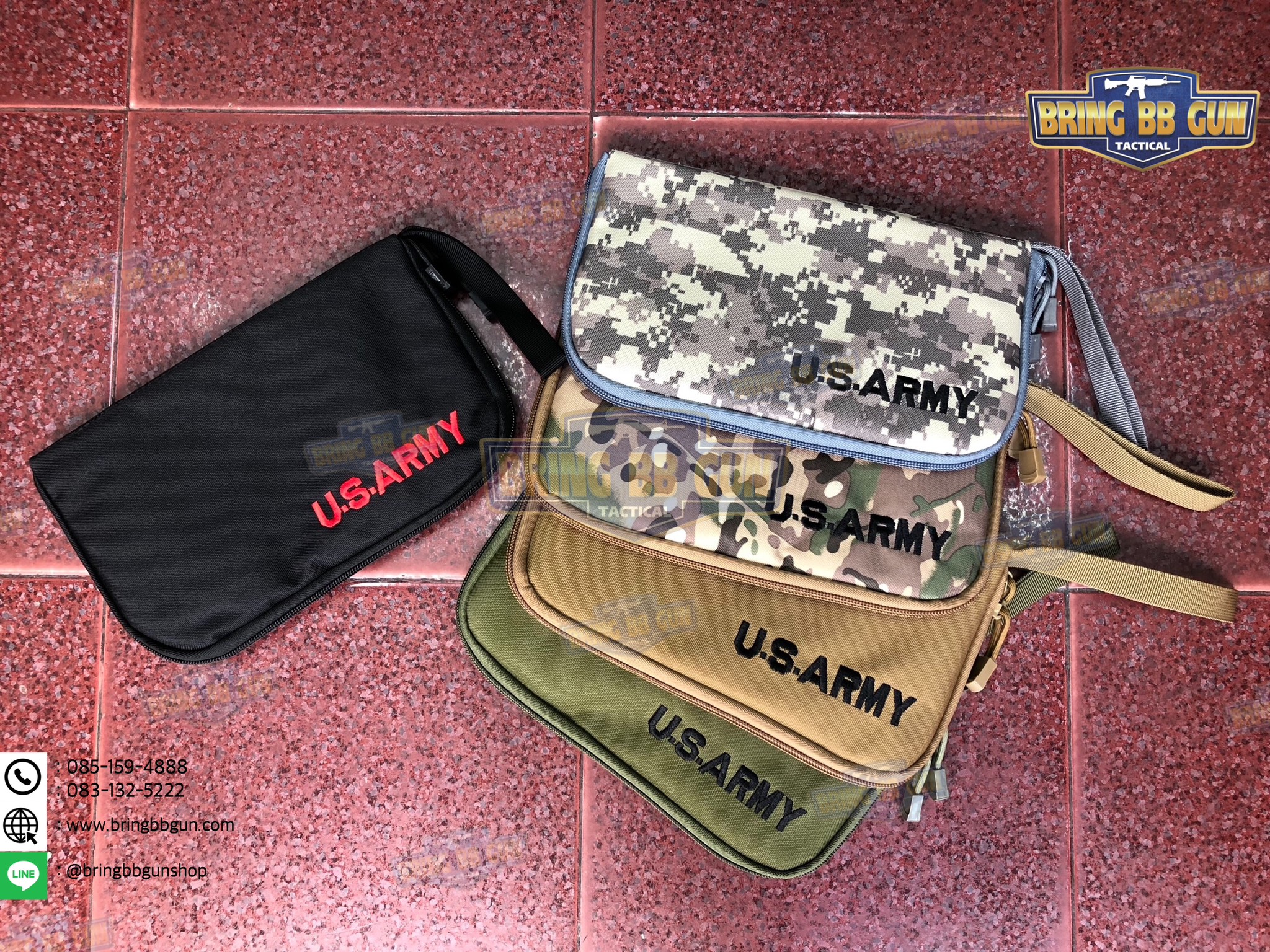 กระเป๋าผ้าใส่ปืนสั้น ปักลาย U.S. Army