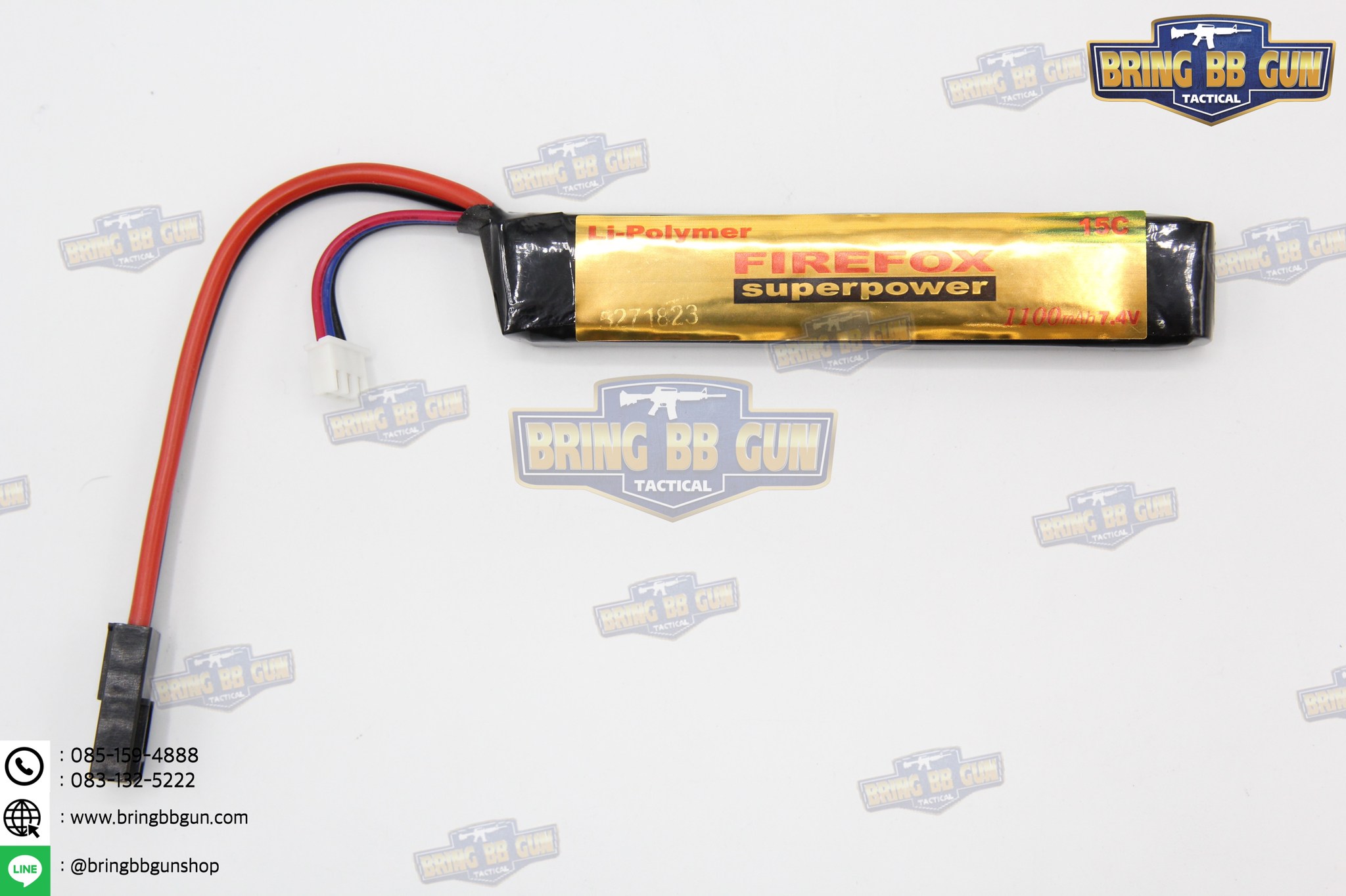 แบตลิโพ ยี่ห้อ Firefox 15C 1100mAh 7.4V. หัวเดิม