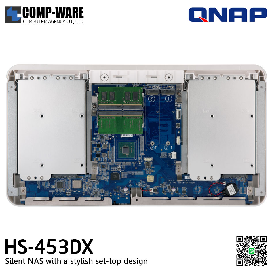 QNAP NAS (4-Bay) HS-453DX (8GB RAM) M.2 SSD caching support, 10GbE connectivity, and HDMI 2.0 4K output / 2Y Warranty / No HDD // HS-453DX-8G