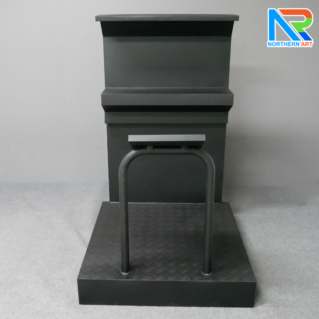 โพเดียมรปภ. เหล็ก ขนาด (W) 85 x (L) 87 (H) 135 ซม. พร้อมชั้นวางเอกสาร พื้นเหล็กลายตีนเป็ดกันลื่น แข็งแรงทนทาน