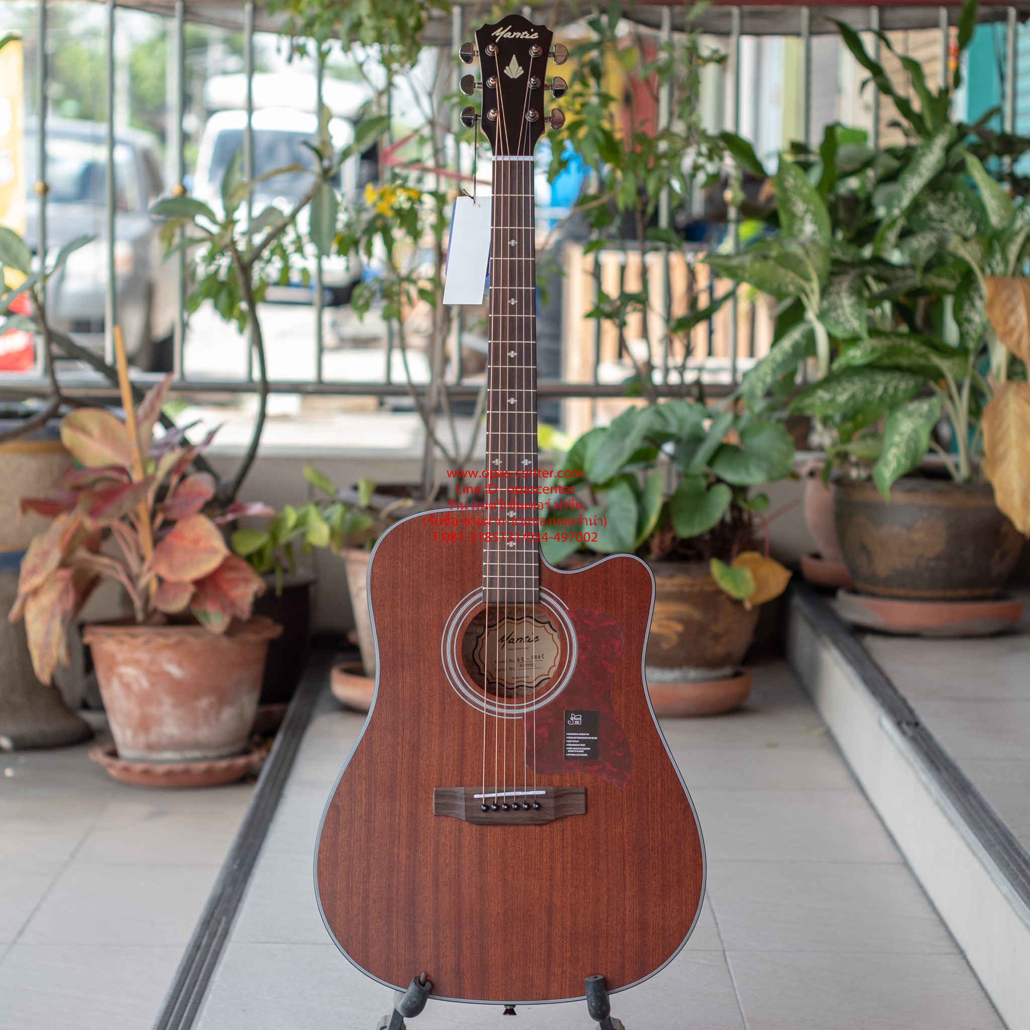 กีต้าร์โปร่งเว้า Mantic รุ่น AG-380c ไม้มะฮอกานี ขัดด้าน สวยมาก ของใหม่มือหนึ่ง