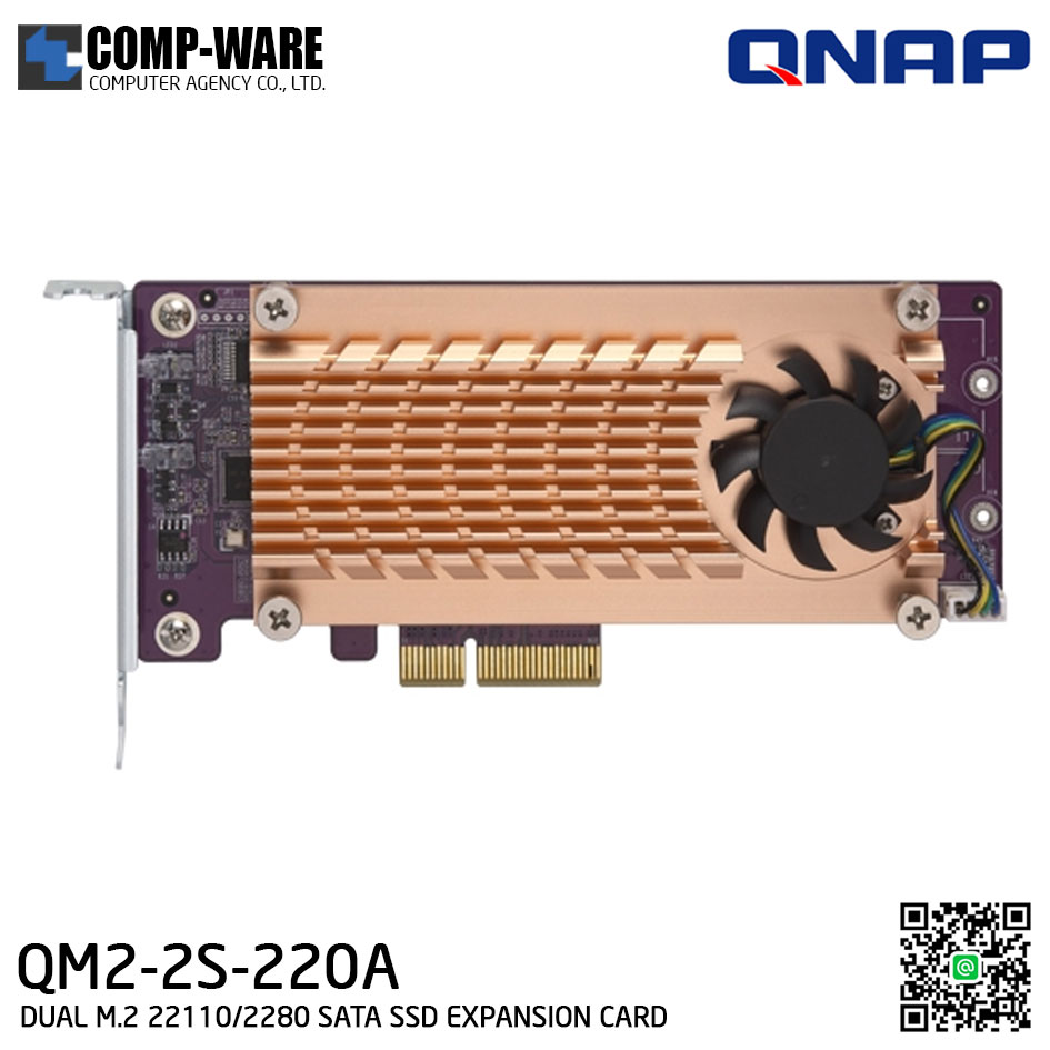 QNAP QM2-2S-220A QM2 Expansion Card (Add M.2 SSD Slots) PCI-Express - Spare Part