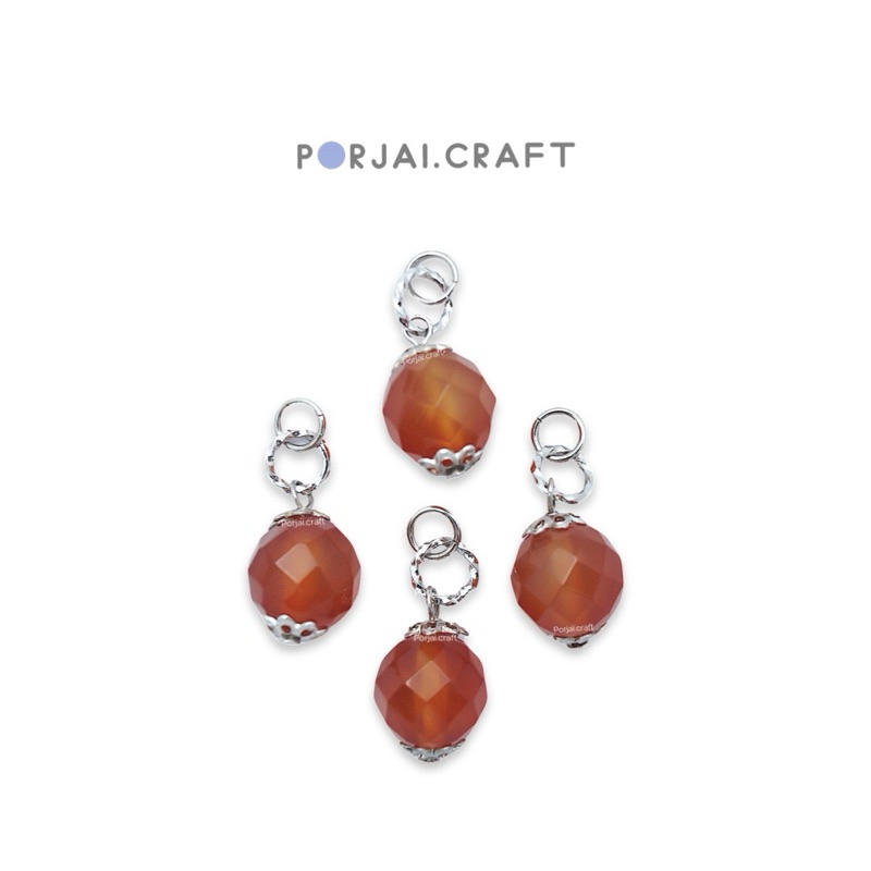 Carnelian Faceted Pendant จี้คาร์เนเลี่ยน 9mm