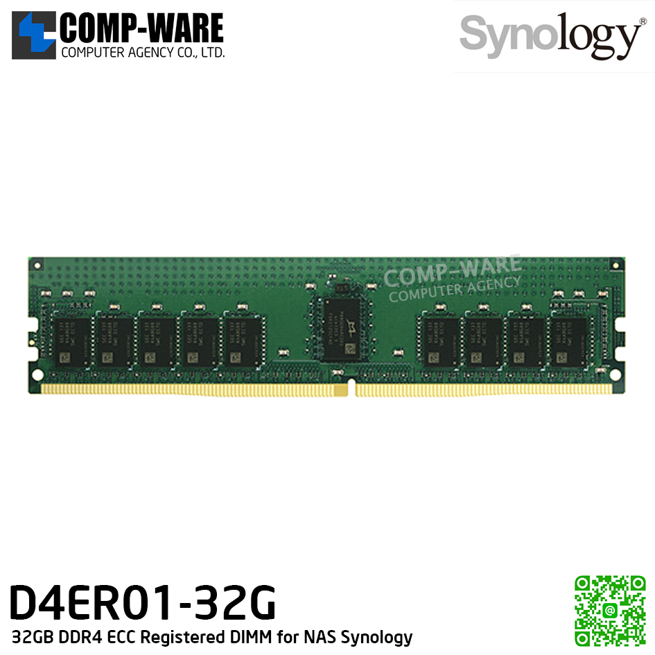 Synology RAM Module 32GB DDR4 ECC Registered DIMM for NAS Synology / D4ER01-32G / 5Y Warranty