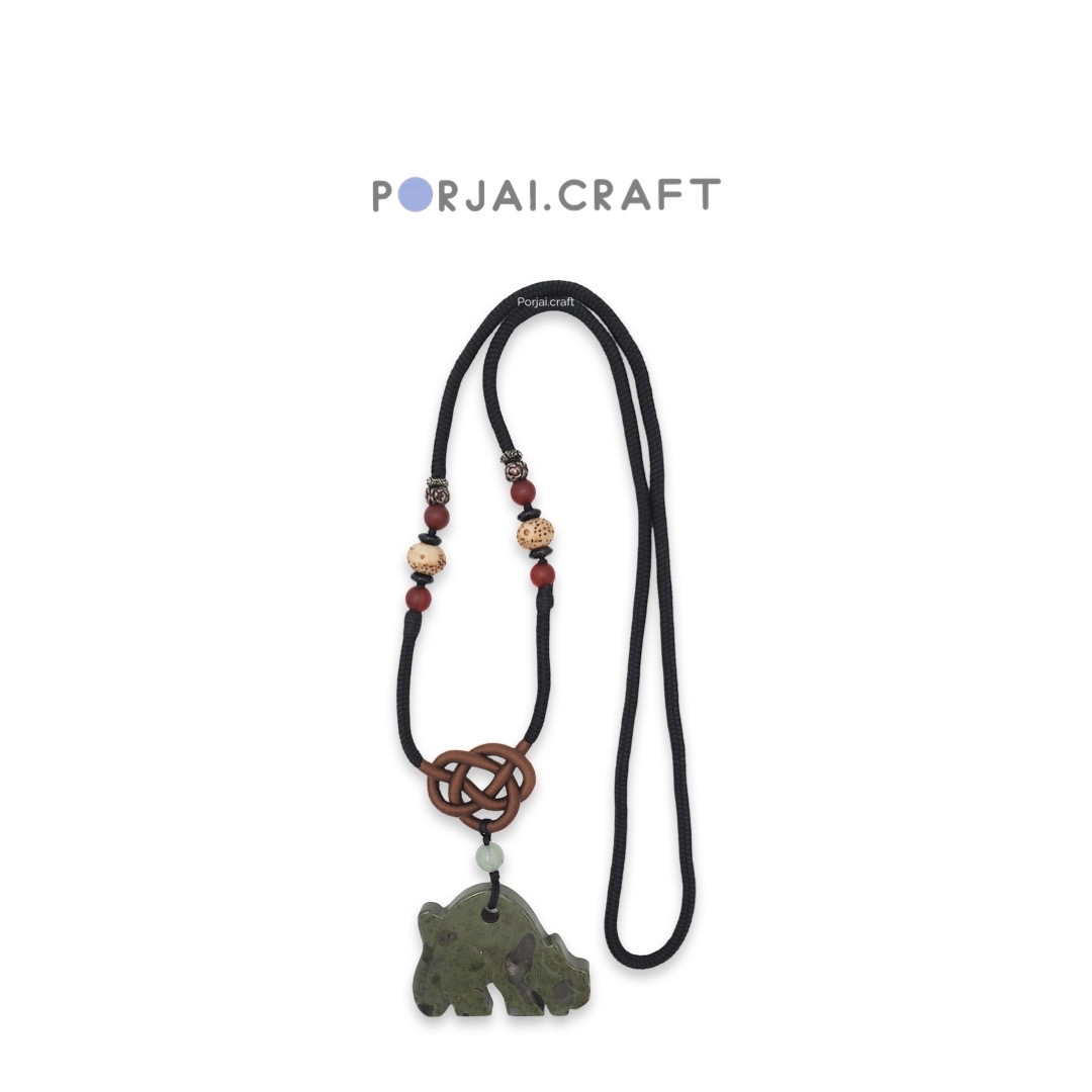 Green Jasper Puma Necklace สร้อยคอแจสเปอร์ พูมา