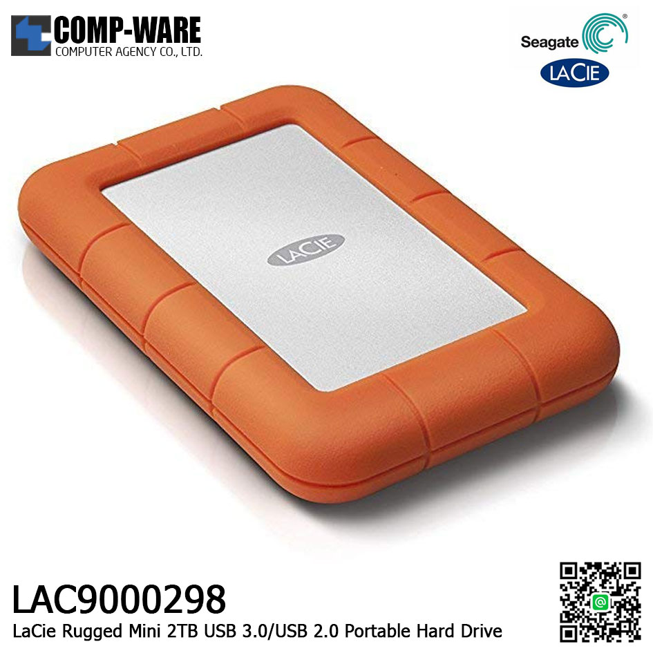 Seagate LaCie 2TB Rugged Mini USB 3.0/USB 2.0 Portable Hard Drive - LAC9000298