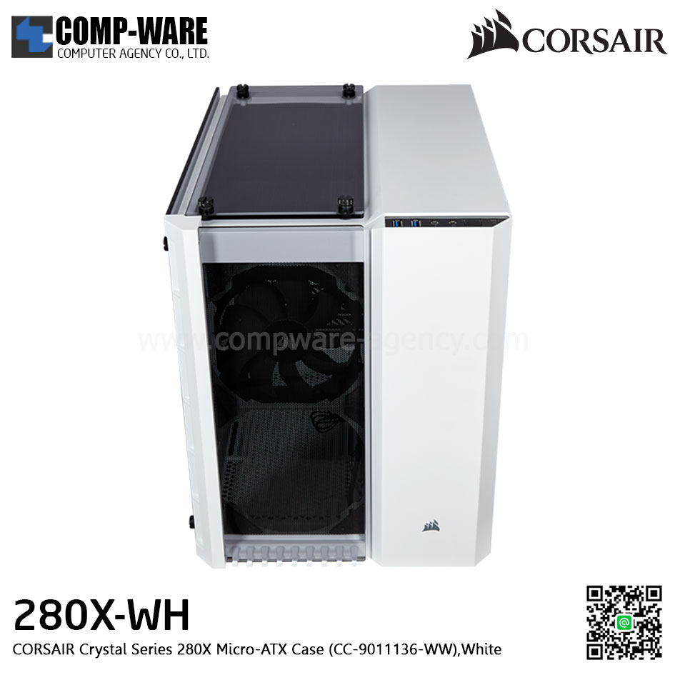 Corsair Crystal Series 280X Micro-tower Chassis , No Power - CC-9011136-WW