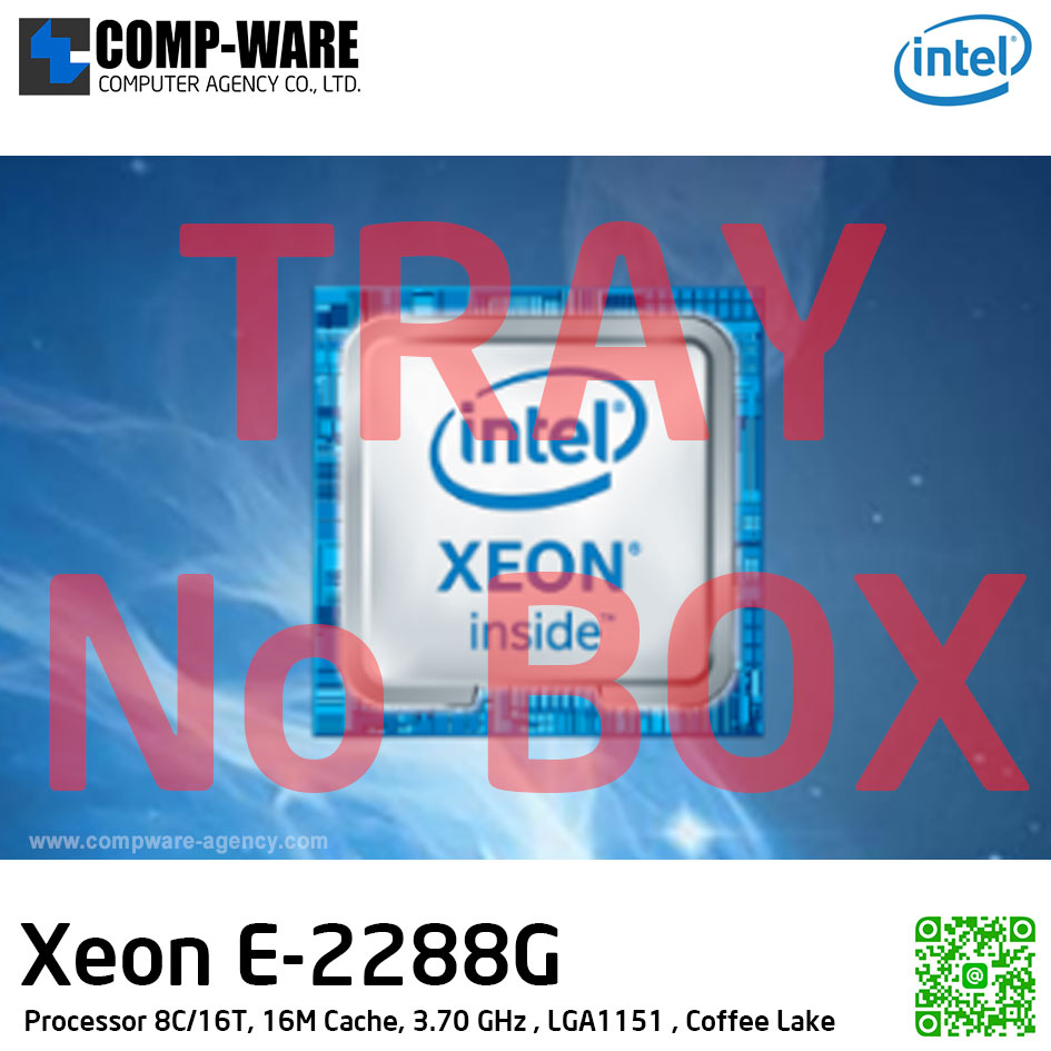 Intel Xeon E-2288G Processor 3.70GHz 16MB SmartCache 8C/16T Coffee Lake-S LGA1151 w/Intel UHD Graphic P630, Tray only (No BOX, No Heatsink)