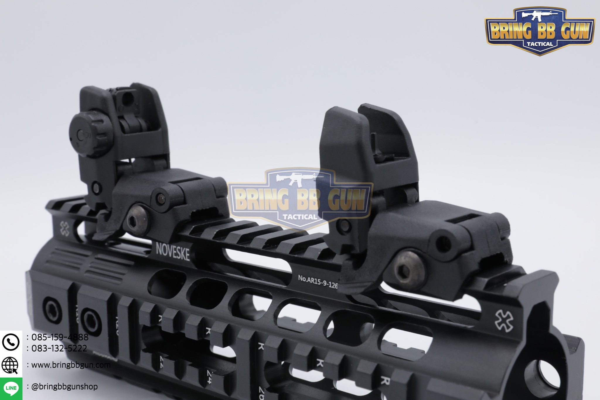 ศูนย์หน้า-หลังพับได้แบบพลาสติก ทรงMagpul รุ่น MBUS