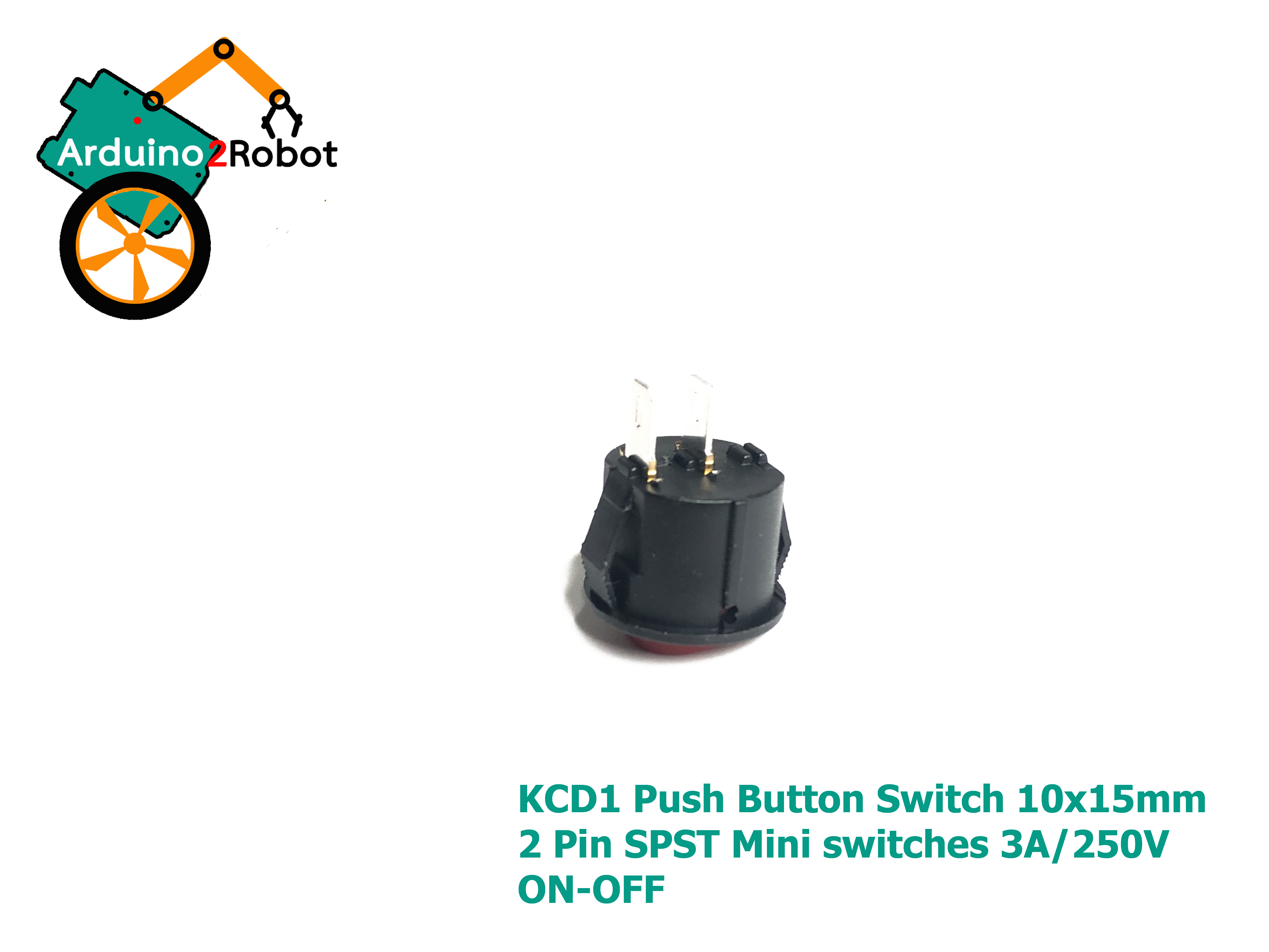 KCD11 Push Button Switch สีแดง 10x15mm 2 Pin SPST Mini switches 6A/125V 3A/250V Snap-in ON-OFF