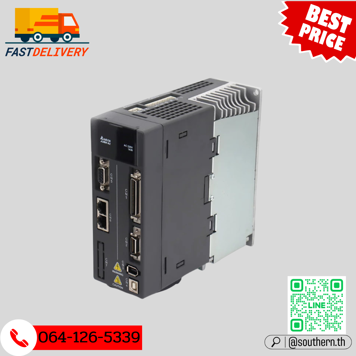 Delta AC Servo Drive ASD-A2-0221-U 200W , 220V 3/1-Phase , close loop , 6DI extends