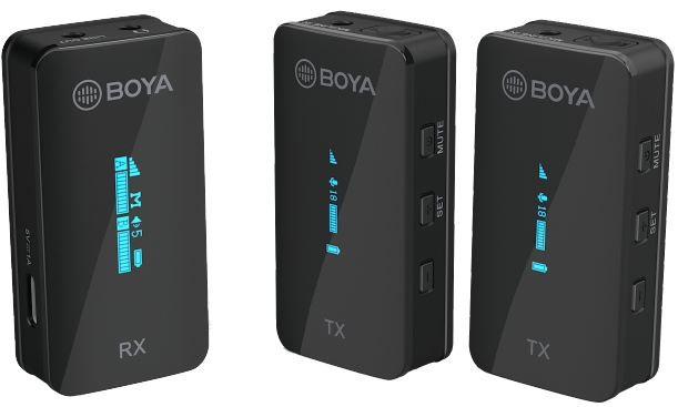 Boya BY-XM6-S2 ไมค์ไร้สาย 2 ตัวส่ง 1 ตัวรับ แบบคลื่นความถี่ 2.4GHz