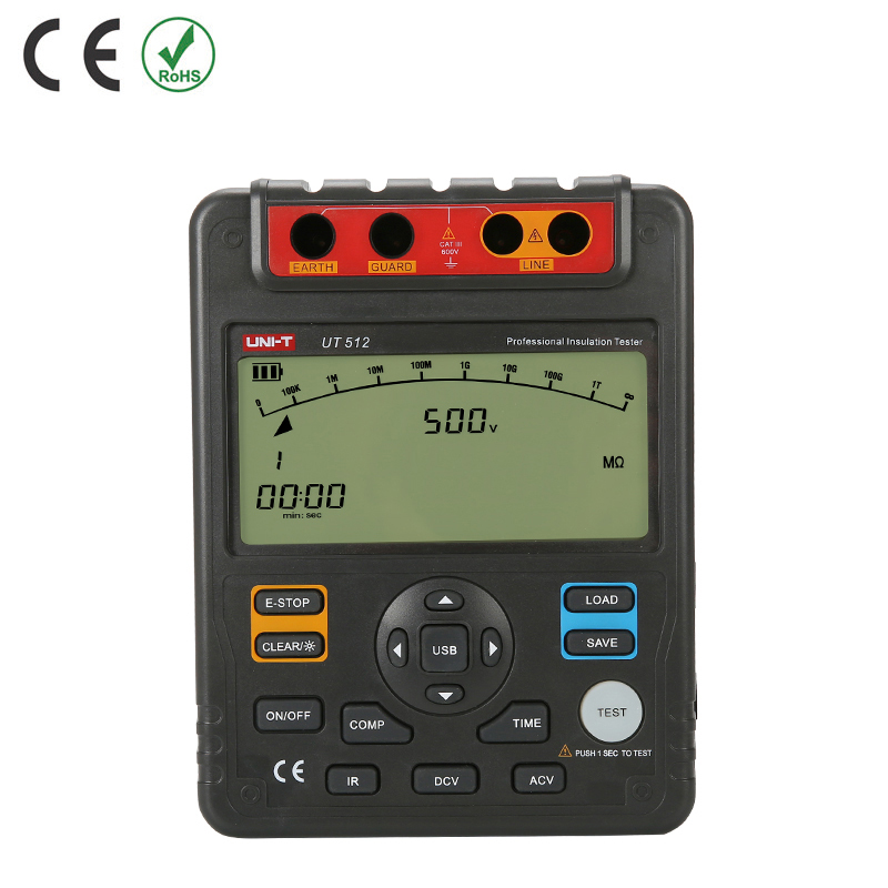 UNI-T UT512 เครื่องวัดความเป็นฉนวน เมกะโอห์ม เครื่องวัดความต้านทาน
