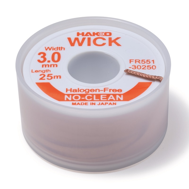 ลวดซับตะกั่ว |20250-E,25250-E,30250-E | HFR551 | HAKKO WICK | ขนาด 2mm,2.5mm,3mm | ยาว 25 เมตร