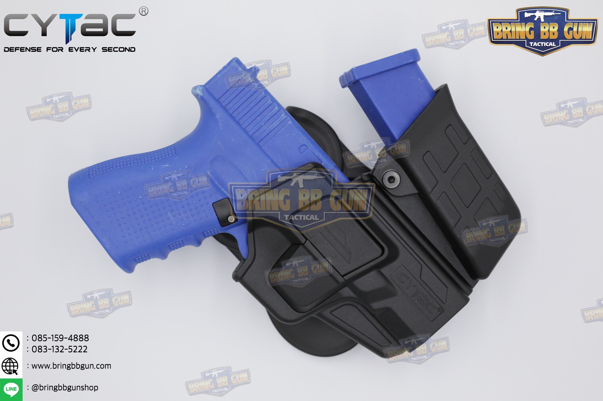 ซองปืนพกนอกปลดนิ้วชี้ + ซองแม็กกาซีน ยี่ห้อ Cytac รุ่น Glock19/Glock19X