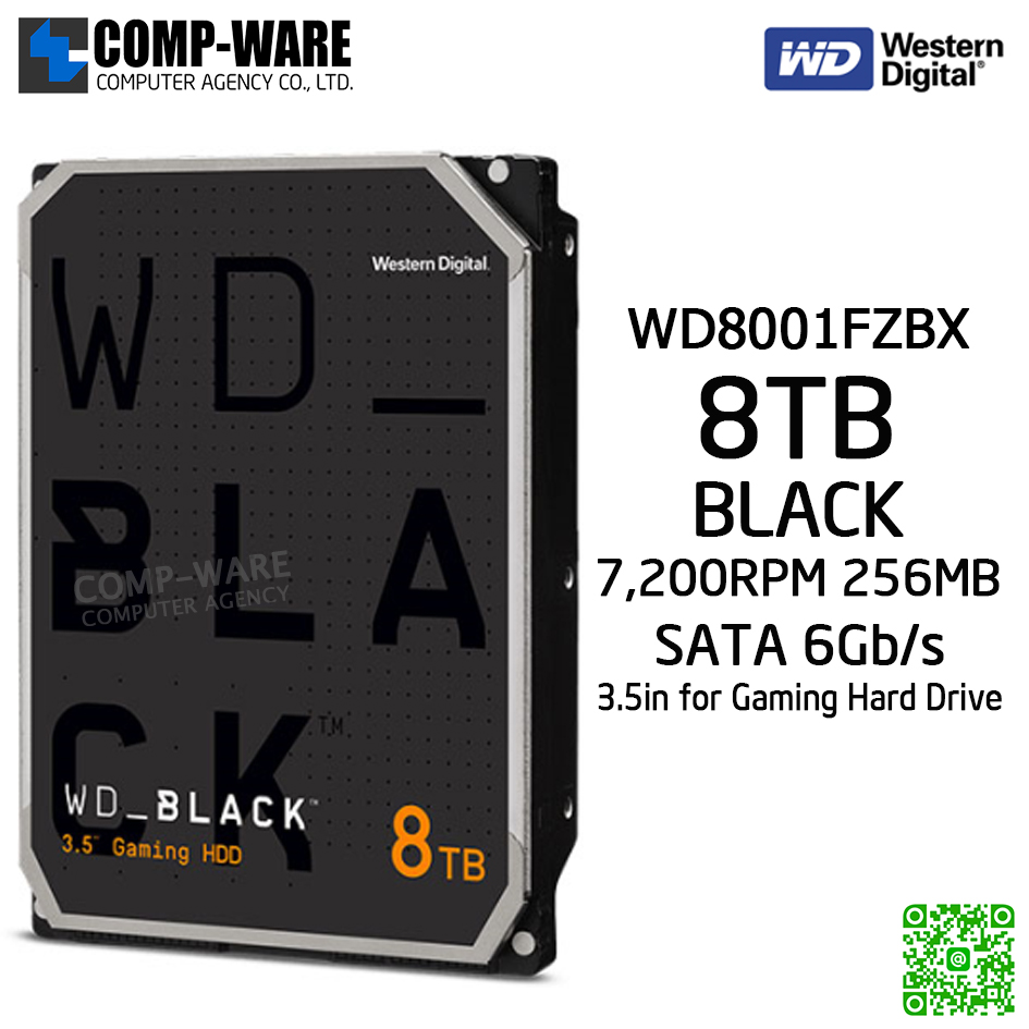 WD Black 8TB Performance Desktop Hard Disk Drive - 7200RPM SATA 6 Gb/s 256MB Cache 3.5 Inch - WD8001FZBX