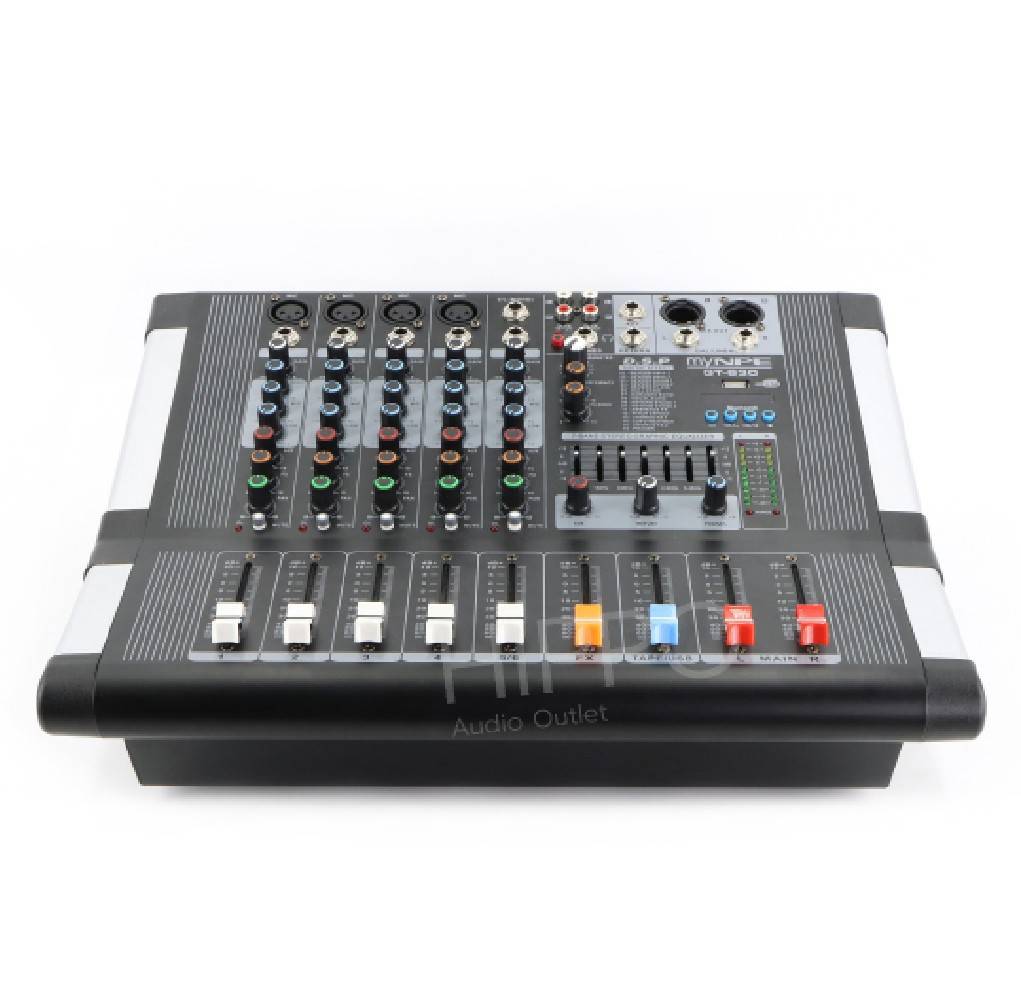 Power Mixer 2x150W 4Mono 1ST GT-630 with DSP/MP3/BT myNPE onebanmor