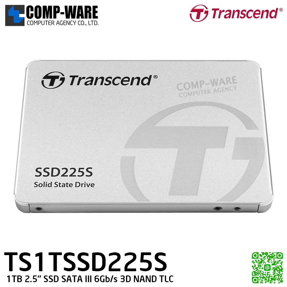 Transcend SSD225S 1TB 2.5" SSD SATA III 6Gb/s 3D NAND TLC - TS1TSSD225S - 3Y Warranty