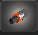 NTS YM-122A (Orange) ปลั๊กสปีกคอน 4 ขา สำหรับเข้าสาย สีส้ม
