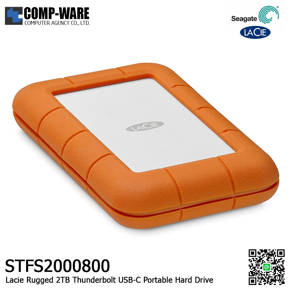Seagate LaCie 2TB Rugged Thunderbolt USB-C Portable Hard Drive - STFS2000800