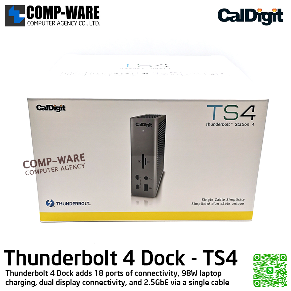 CalDigit Thunderbolt Station 4 (18 Ports of Extreme Connectivity) TS4 (Space Gray Color) รับประกัน 1 ปี