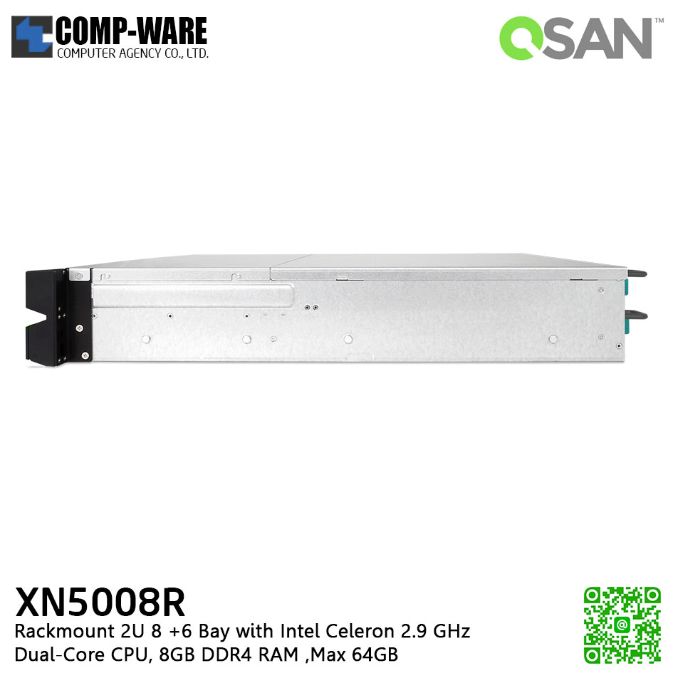 QSAN (8+6 Bays) XCubeNAS XN5008R (8GB RAM) Rackmount 2U NAS Storage , No HDD
