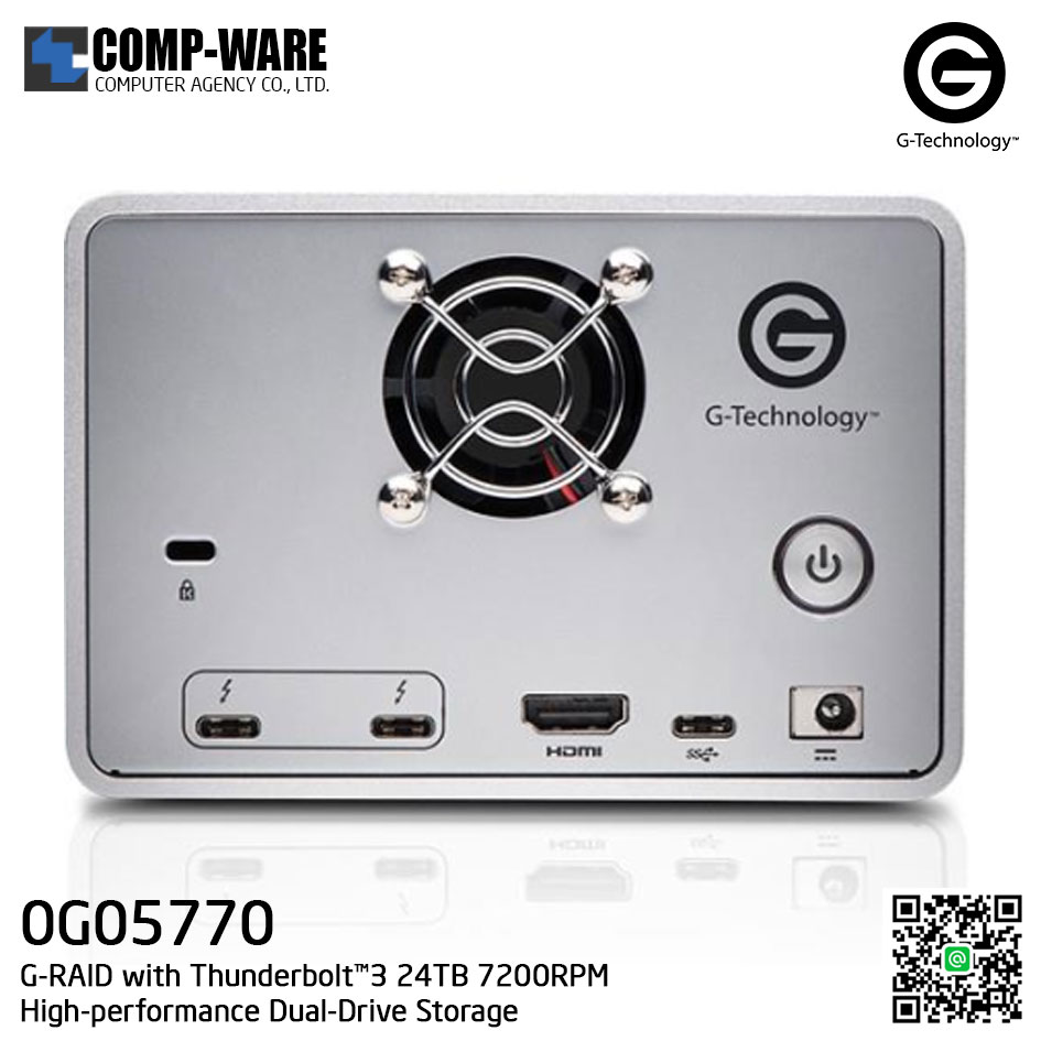 G-Technology G-RAID with Thunderbolt™3 24TB 7200RPM High-performance Dual-Drive Storage - 0G05770
