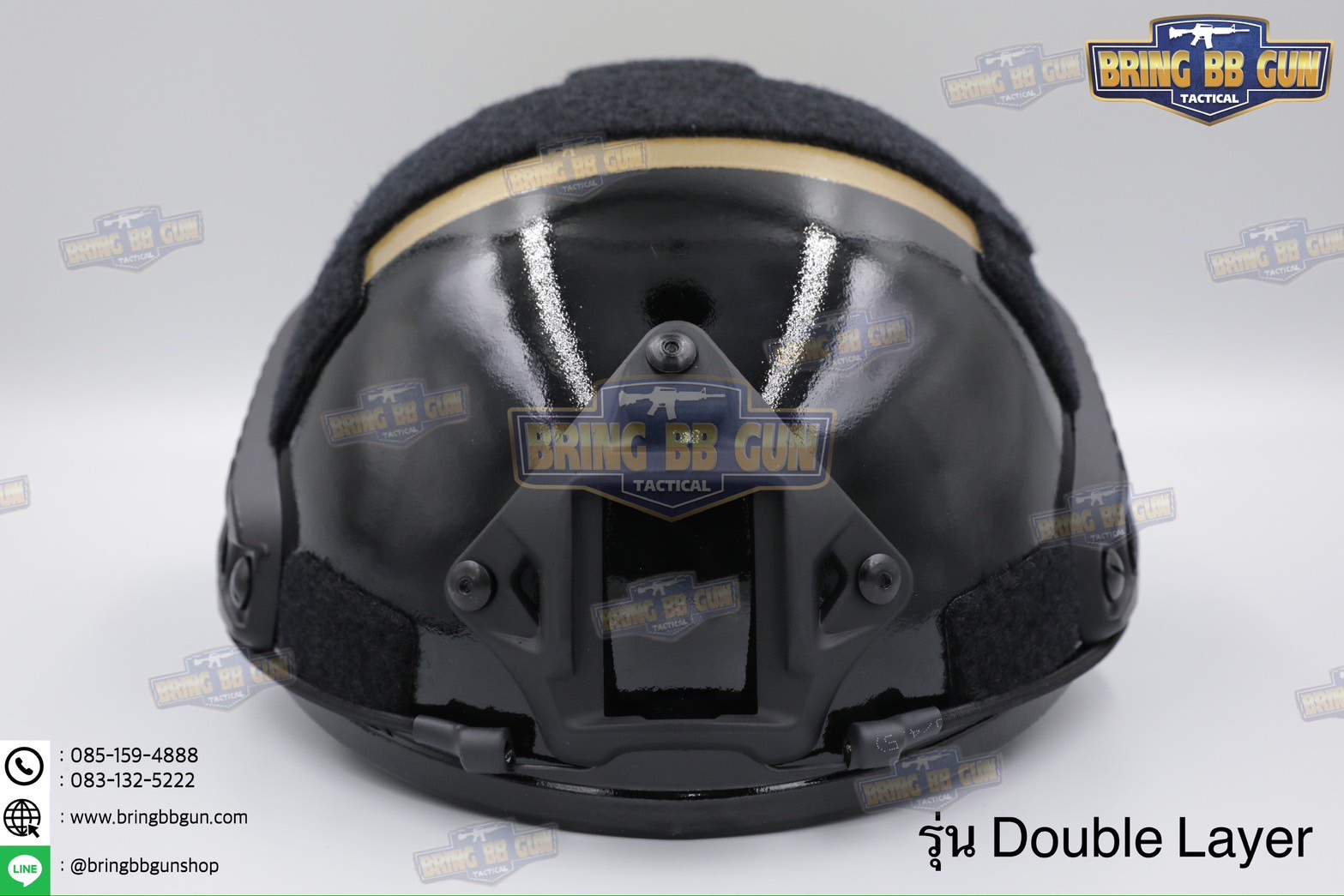 หมวกสายตรวจทรง Fast (หมวกฟาส) หมวกฟาส สีทอง-ดำ (Fast Helmet)