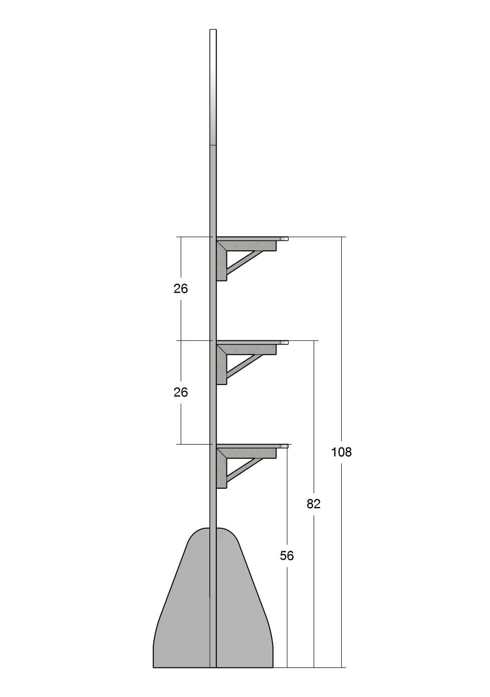 ชั้นวางสแตนดี้ไม้ MDF ปิดผิวเมลามีน ขนาด (W) 58 x (L) 30 x (H) 160 cm.