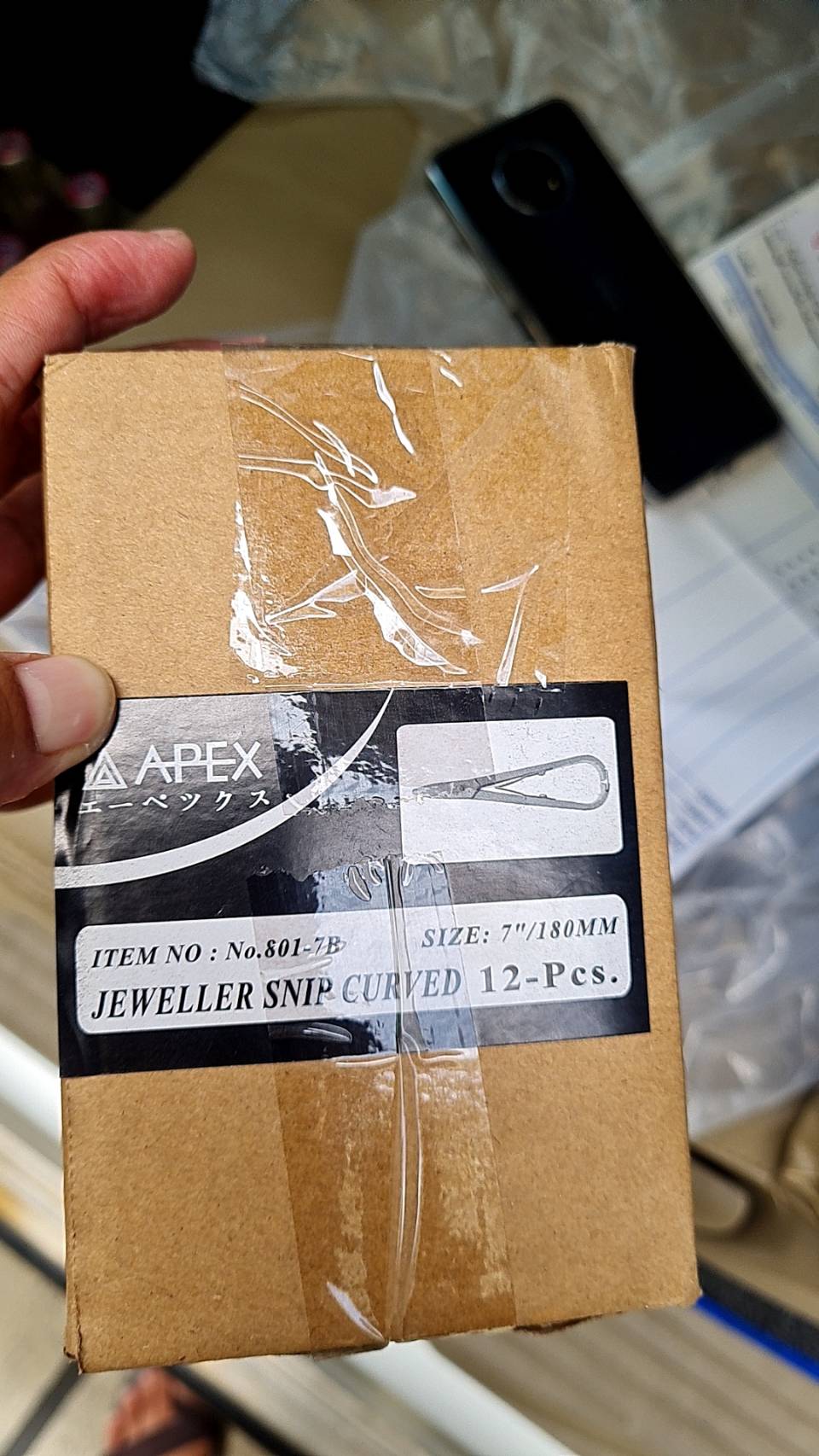 APEX กรรไกรช่างทอง ปากตรง-ปากโค้ง ขนาด 7 นิ้วแบบสปริง