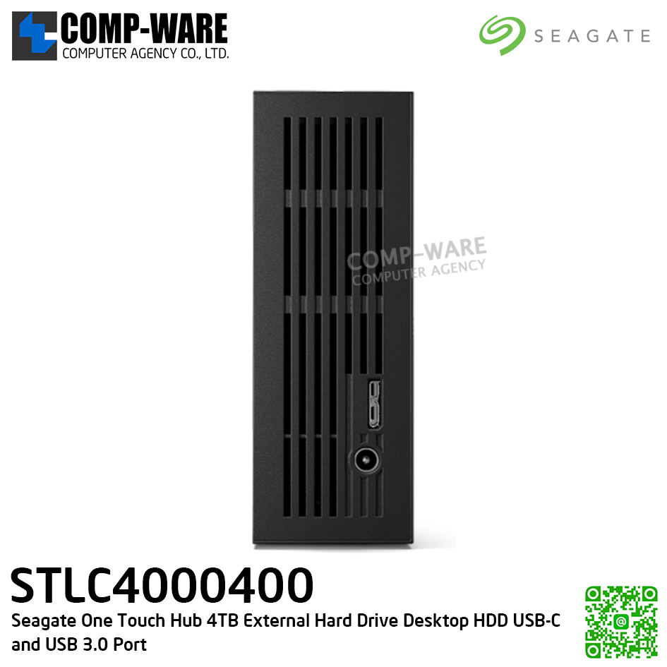 Seagate One Touch Hub 4TB External Hard Drive Desktop HDD USB-C and USB 3.0 Port WITH PASSWORD PROTECTION - STLC4000400