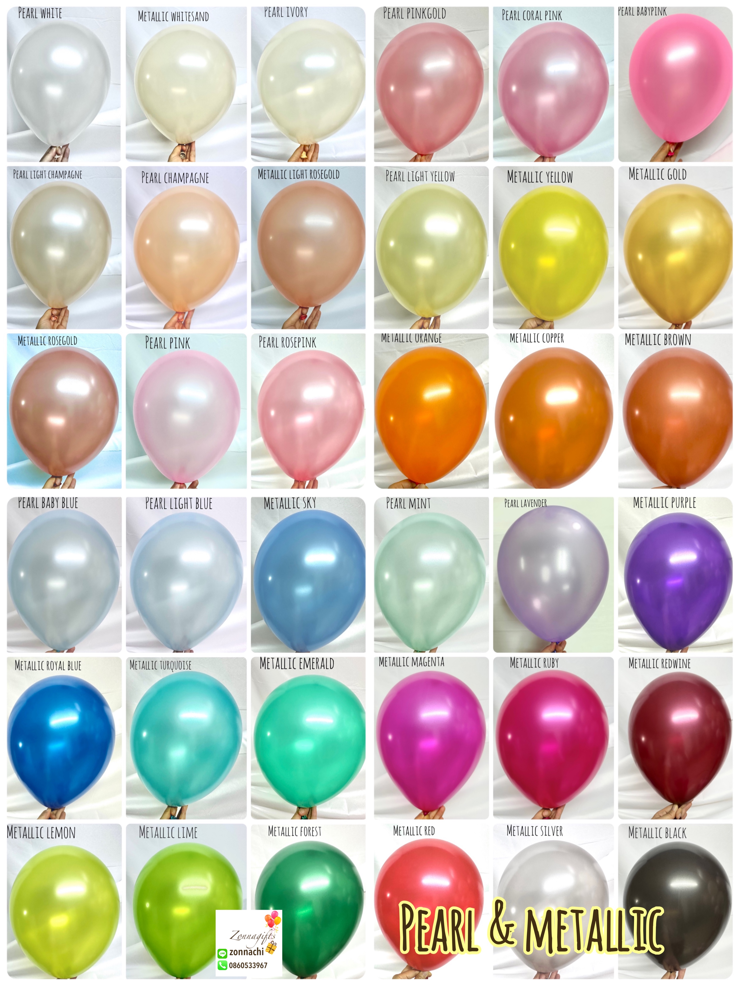 ลูกโป่งกลมมุก 12 นิ้ว pearl & metallic- 100 ใบต่อแพ็ค