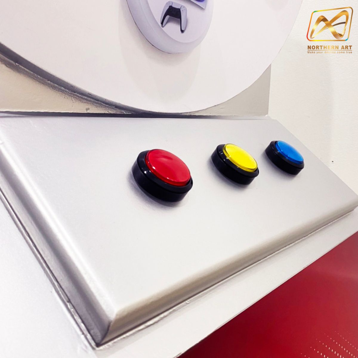 เช่าเกมส์วงล้อไฟฟ้า ตั้งพื้นขนาดวงล้อ 76 ซม. สูง 165 ซม. พร้อมแป้นกดปุ่มแรนดอมรับรางวัล