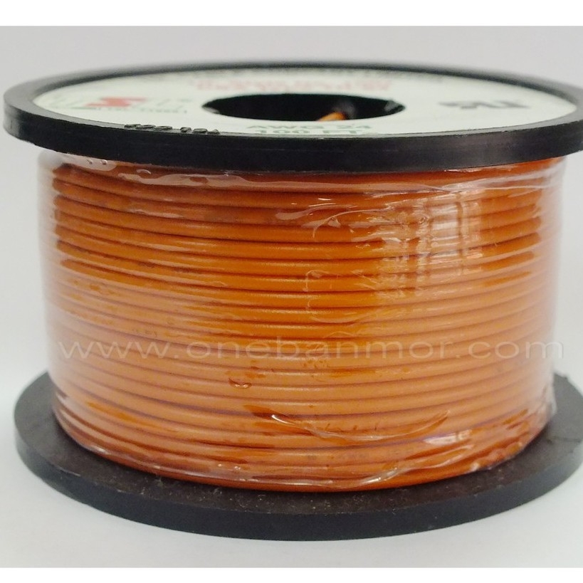 สายไฟคุณภาพดี ขนาด AWG 24 100ฟุต สีส้ม