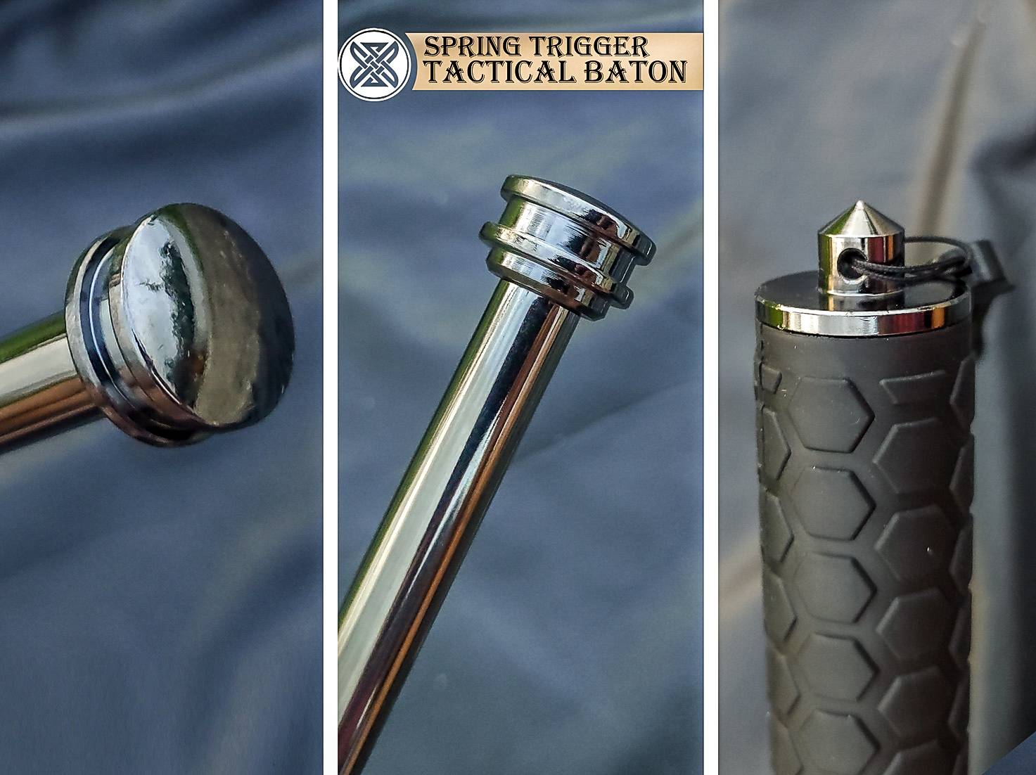 ดิ้วสปริง กระบองเหล็กออโต้ รุ่นยาว 21 นิ้ว กระบองยืดหด หรือเรียกว่า Baton