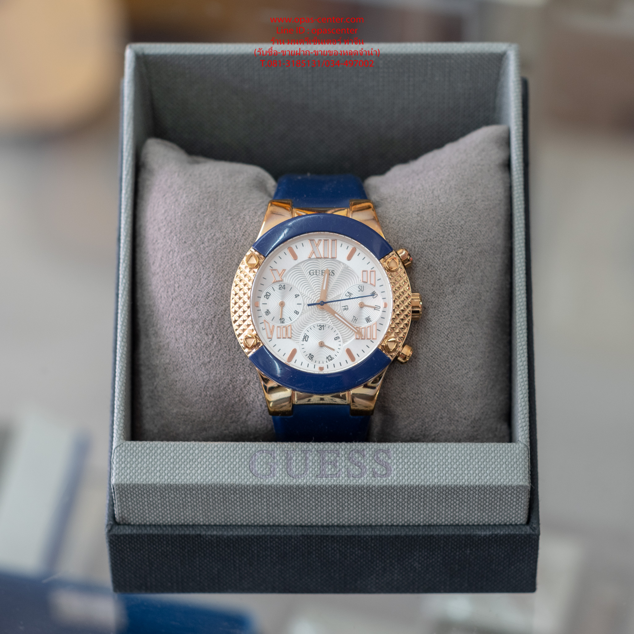 ขายแล้ว**นาฬิกาข้อมือผู้หญิง GUESS ROCKSTAR รุ่น W0958L3 มือสอง แท้ มีกล่อง