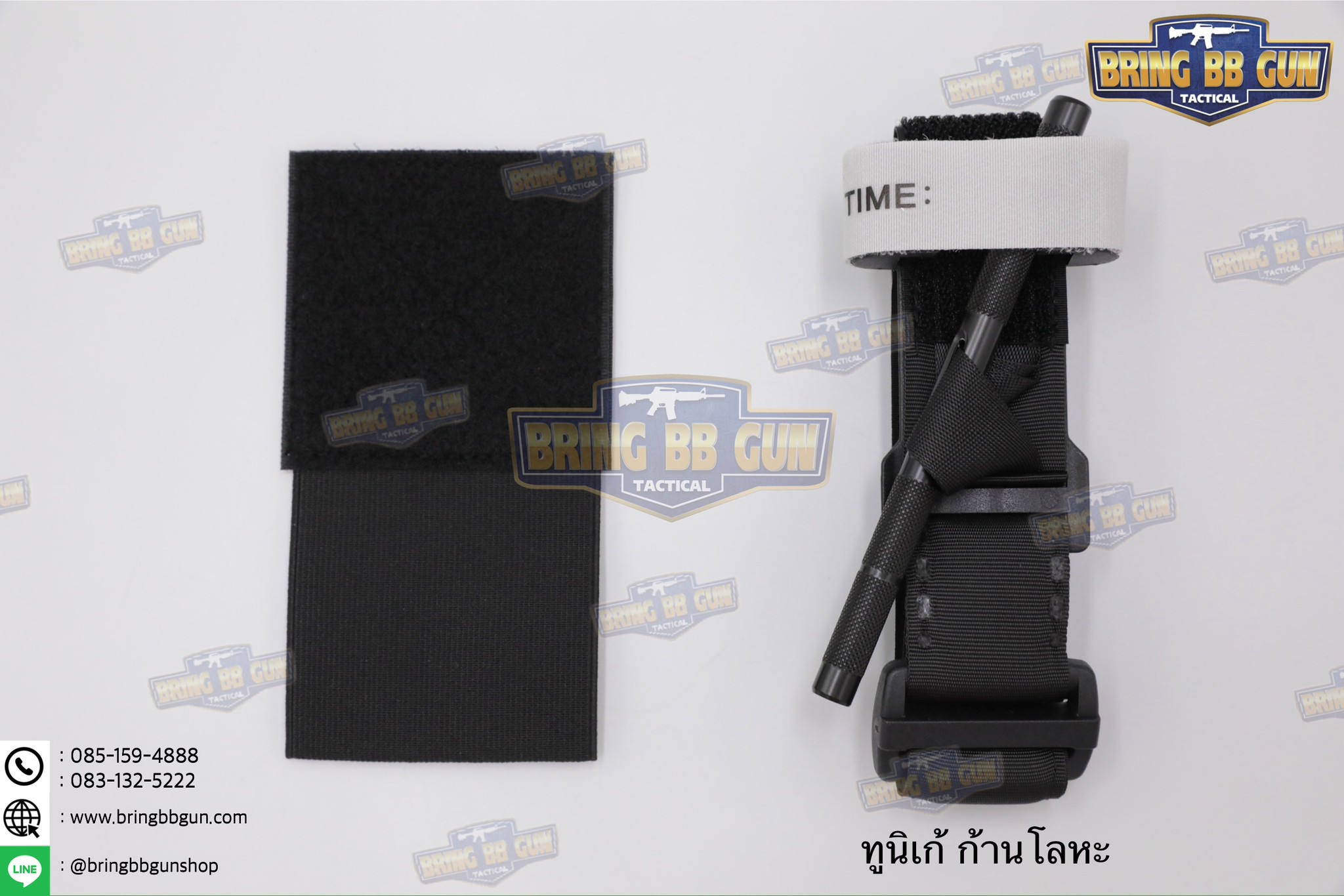 สายรัดเก็บทูนิเก้ แบบติดเข็มขัดยุทธวิธี/เสื้อเวส ยางยืด(สำหรับเก็บทูนิเก้) แบบติดเข็มขัดยุทธวิธี/เสื้อเวส สายรัดจัดเก็บอุปกรณ์ทูนิเก้ แบบตีนตุ๊กแก (Belt Mounted Elastic Tourniquet) (Elastic TQ Holder) (Tourniquet Holder)