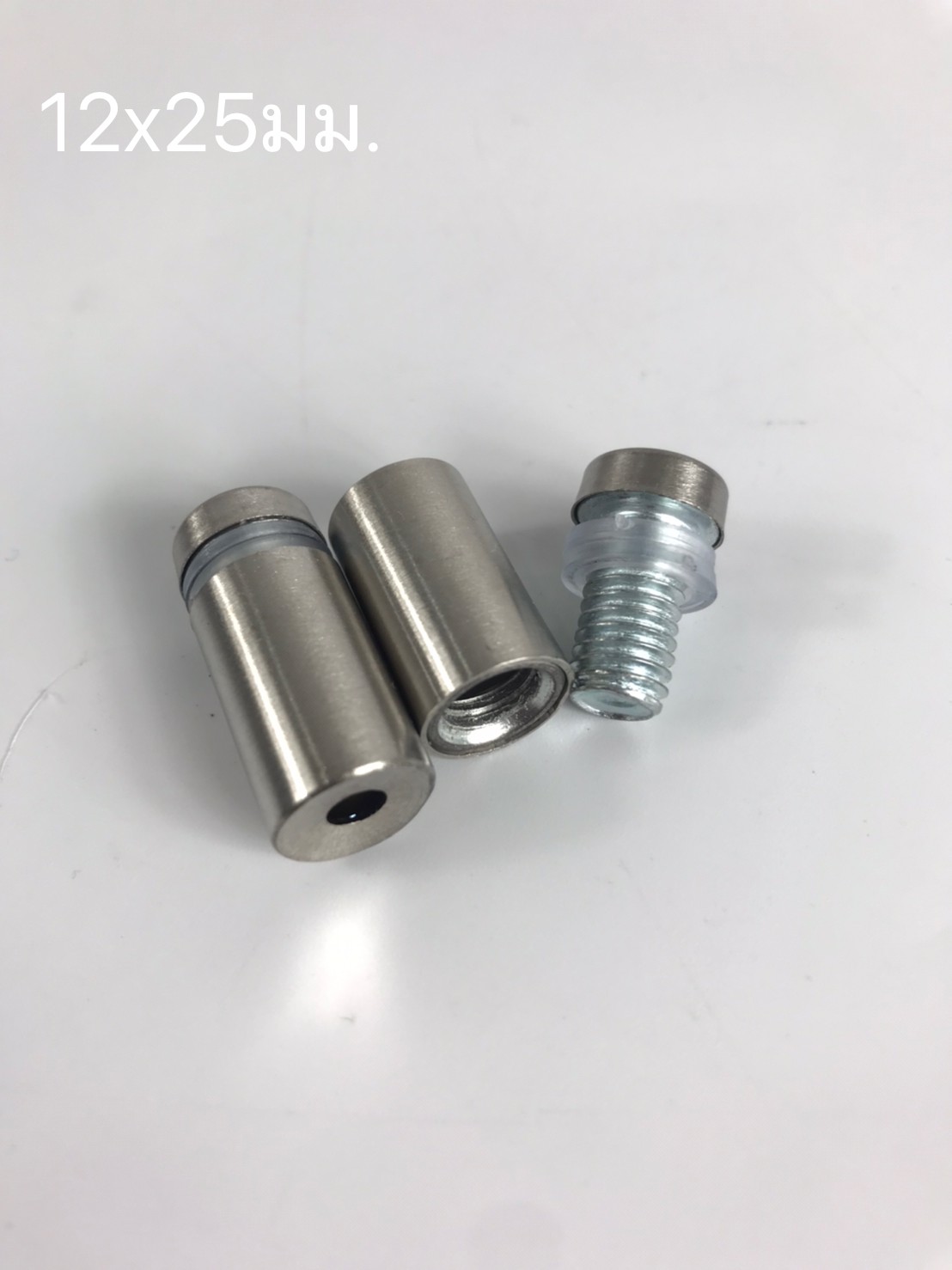 หมุดลอยสแตนเลส สีเงิน ยึดกรอบภาพอะคริลิค หรือหมุดยึดกระจก (สั่งขั้นต่ำ 12 อัน)