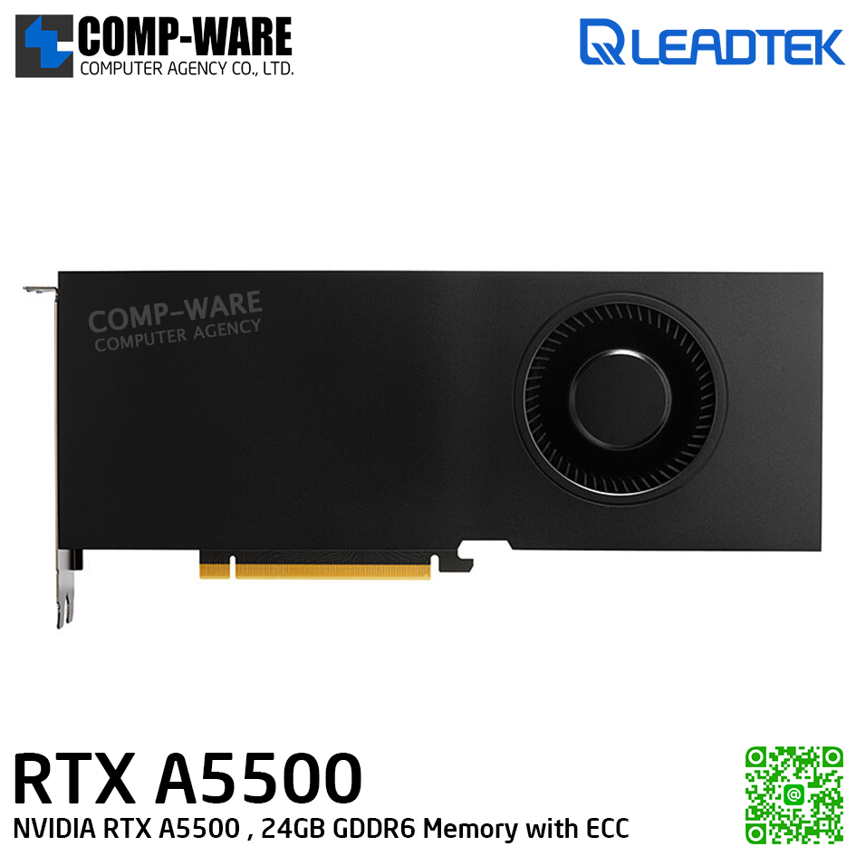 Leadtek NVIDIA RTX A5500 (24GB GDDR6 with ECC) Workstation Graphics Card for revolutionary designs, scientific breakthroughs, and immersive entertainment รับประกัน 3ปี