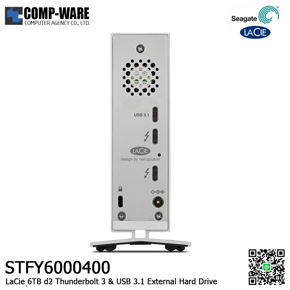 LaCie 6TB d2 Thunderbolt 3 & USB 3.1 External Hard Drive STFY6000400